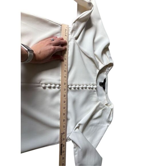 NEW Banana Republic Covered Button Blouse size M Snow Day White - Picture 5 of 11